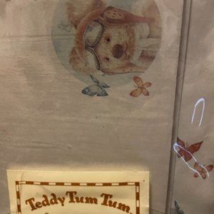 Vtg Applause Teddy Tum Tum Stationery Set -aviator paper envelopes pen pouch New